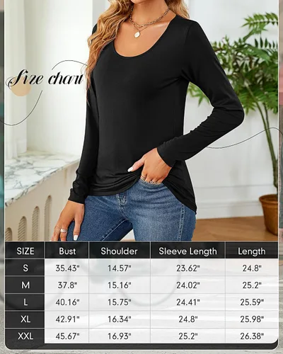 Vista 5 de Riyiper 2 piezas de camisetas para mujer con cuello redondo, camiseta básica casual para mujer