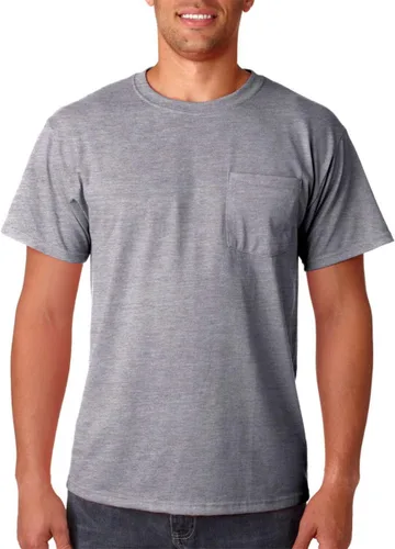 Vista 25 de Jerzees Camiseta pesada con cuello redondo y bolsillo en el pecho para hombre