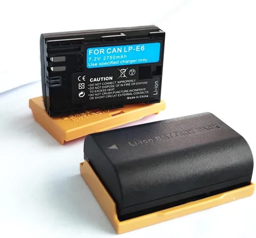 Vista 8 de Paquete de 2 baterías de alta capacidad LP-E6/LP-E6N/LP-E6NH de 2750 mAh para Canon EOS R Series (R,R5,R6 Mark II,R5C,R6,R6II,R7), Serie 5D