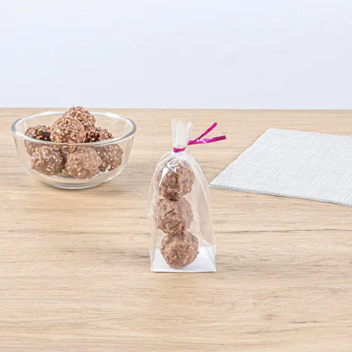 Vista 2 de Restaurantware Bag Tek - Bolsas al por menor de 2 x 1.5 x 5 pulgadas, 100 bolsas duraderas para dulces - Bolsas BOPP transparentes desechables