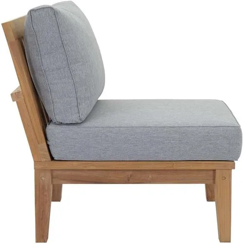 Vista 4 de Modway EEI-1150-NAT-GRY-SET Marina Premium Grade A Madera de Teca Patio al aire libre, Silla sin brazos, gris natural