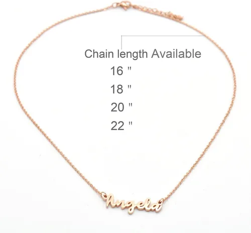 Vista 6 de Aoloshow Name Necklace Personalized Custom Any Name Handwriting Nameplate Jewelry Gift for Womens Girls