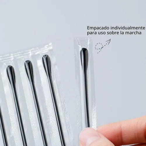 Vista 2 de Extractor de espinillas, extractor de espinillas, herramientas para quitar puntos negros, hisopos de algodón desechables de doble punta para apretar