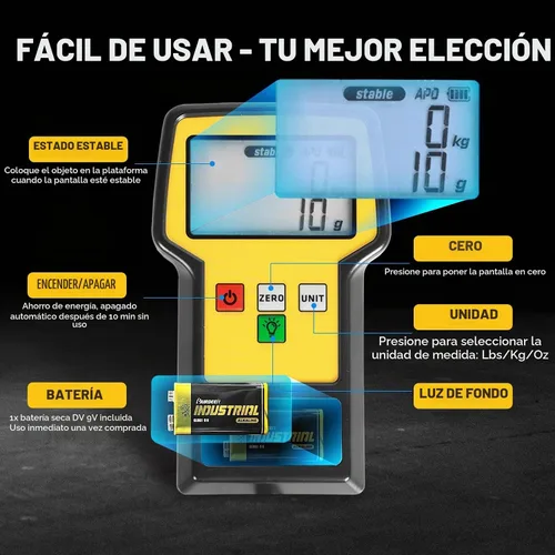 Vista 4 de Báscula de refrigerante 110 libras HVAC Freon Scale Pantalla LCD Ultra-Grande Escala de carga electrónica de refrigerante de alta precisión
