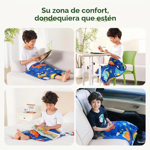 Vista 4 de Sivio Manta ponderada para dormir, 2 libras, 19 x 21 pulgadas, dinosaurio