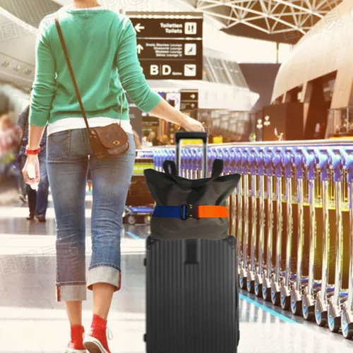 Vista 4 de Cinturón de viaje para equipaje, correa de equipaje de moda para bolsa de transporte, ajustable para la mayoría de bolsas de viaje, accesorios