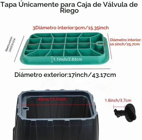 Vista 3 de Tapa de caja de válvula de 12 x 17 pulgadas, tapa de repuesto rectangular para riego exterior