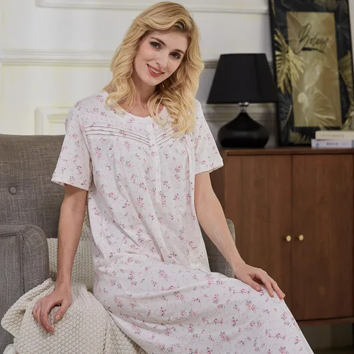 Vista 7 de Keyocean - Camisones para mujer, 100% algodón, suave, ligero, cómodo, ropa de dormir