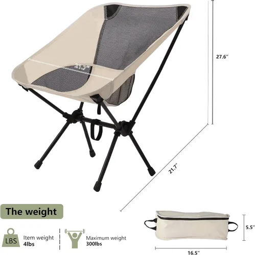 Vista 2 de CWQIAOYUE Silla plegable para acampar y césped, soporta 330 libras