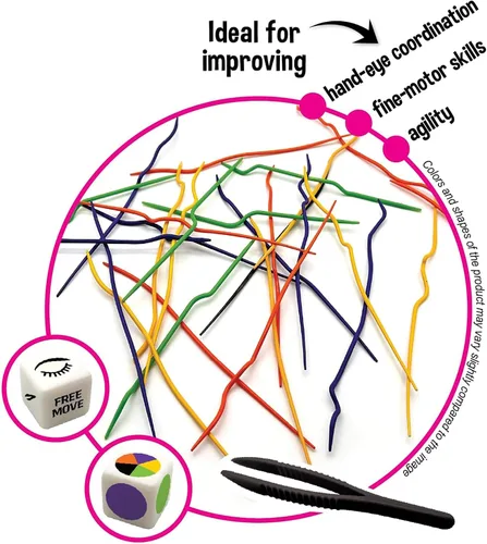 Vista 2 de Squiggle Sticks - Juego de palos de recogida con un giro, habilidades motoras finas y agilidad, familia, niños a partir de 6 años, 2-6 jugadores