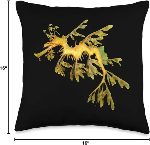 Vista 4 de Leafy Sea Dragon Seadragon - Cojín de 15.7 x 15.7 in, diseño de dragón marino
