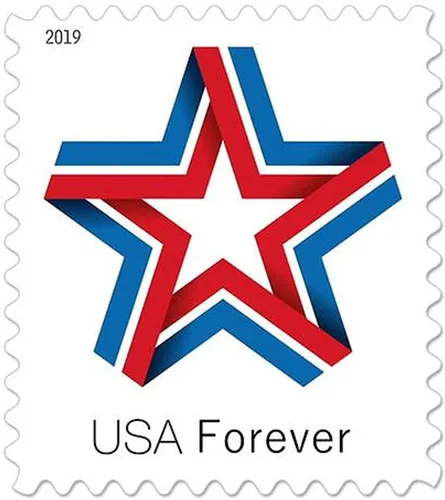Vista 2 de Star Ribbon Forever First Class - Sellos postales patrióticos (100 sellos)