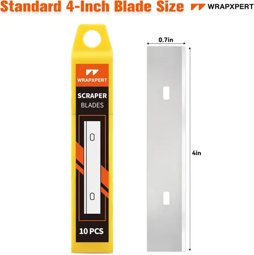 Vista 2 de WRAPXPERT Cuchilla raspadora de 4 pulgadas, 100 piezas de repuesto para limpiar la pared de vidrio Ventanas Estufa