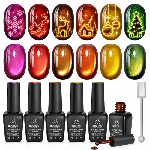 Vista 34 de Beetles - Juego de esmaltes de uñas de gel azul, 6 colores A - Azul Bubble Splash