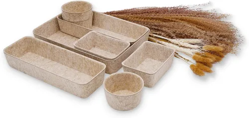 Vista 10 de Welaxy Bandeja organizadora de cajones de escritorio de oficina Bandeja de almacenamiento de fieltro para bolígrafos Maquillaje de joyería Carbono