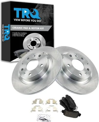 Vista 79 de TRQ Juego de pastillas de freno y rotor de cerámica trasera compatible con Honda Accord V6 1998-02 3.0L con frenos de disco traseros 02-06 Acura RSX