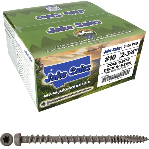 Vista 32 de Tornillo de madera compuesto gris castillo de 2-3/4 pulgadas, cabeza de accionamiento Torx/Star Drive Head - Recubierto Exterior - Compatible