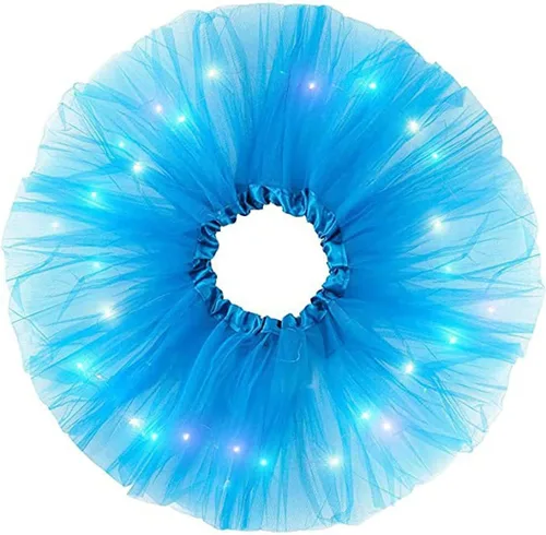 Vista 34 de Faldas de tutú LED para mujer, falda de tul con capas para baile de ballet, faldas iluminadas para disfraz de fiesta