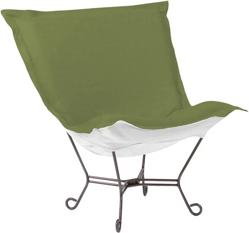 Vista 8 de Howard Elliott Scroll Puff Chair con cubierta, marco de titanio, Seascape Canyon