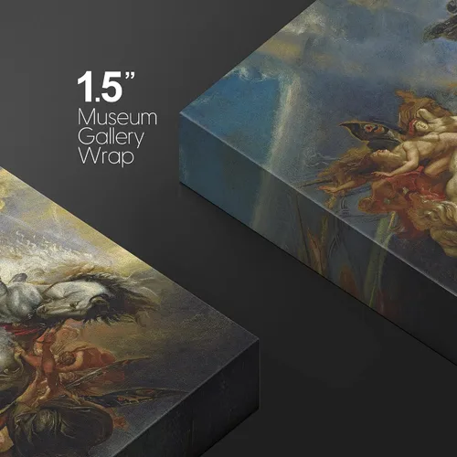 Vista 4 de wall26 - Pintura al óleo de La Caída de Faetón de Peter Paul Rubens - Estilo barroco - Ángeles, católico, cristianismo - Arte en lienzo
