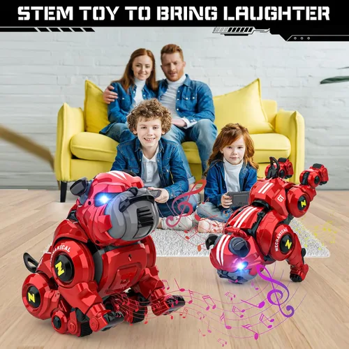 Vista 6 de Lterfear Robot Perro para Niños, Robot de Control Remoto Recargable Programable Robo Perro con Función de Cantar, Bailar, Tocar, Juguetes Robóticos