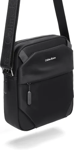 Vista 9 de Colins Keirs Bolso bandolera para hombre, bolso bandolera de viaje con cremallera y correa de hombro ajustable. Bolsa de mensajero pequeña
