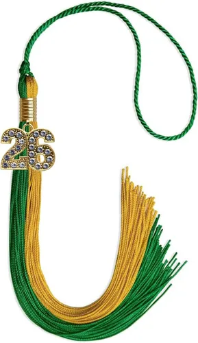 Vista 181 de Endea Graduation Borla de doble color con dije dorado (negro/oro brillante, 2022)