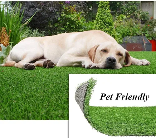 Vista 2 de Alfombra de césped artificial para exteriores, 3.3 pies x 5 pies (16.5 pies cuadrados) sintético para patio, balcón, alfombra de mascotas