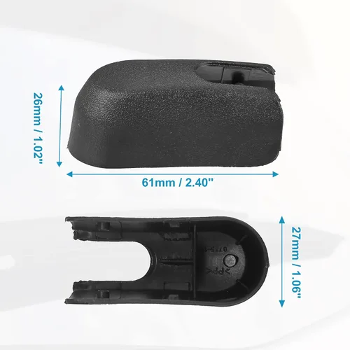 Vista 6 de ACROPIX Tapa de tuerca de brazo de limpiaparabrisas trasero para Mazda 3 - Paquete de 1 color negro