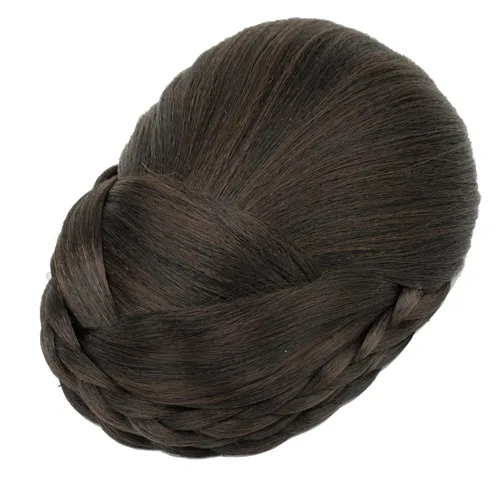 Vista 21 de IMISSU Cubierta de pelo trenzado con moño, piezas de cabello en forma de dona, coleteros para cabello con clips de peluca, recogida y recogida