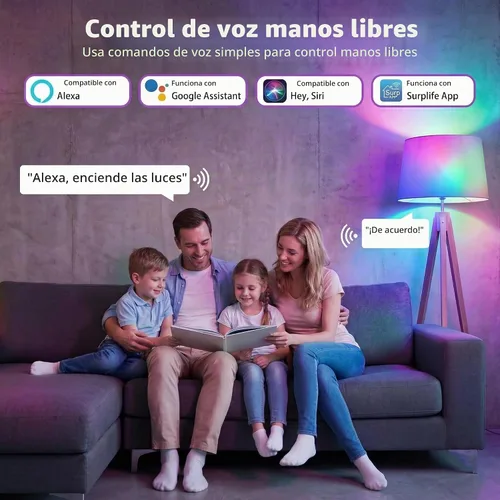 Vista 3 de Bombillas inteligentes con control remoto, bombilla LED multicolor regulable que cambia de color, funciona con Alexa y Google Home, bombilla WiFi