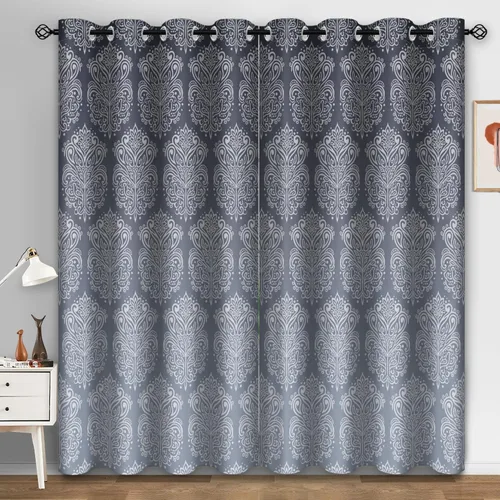 Vista 10 de Aimego Cortinas opacas abstractas con ojales para ventana, para el hogar, dormitorio, sala de estar, 2 paneles (42 x 54 pulgadas)