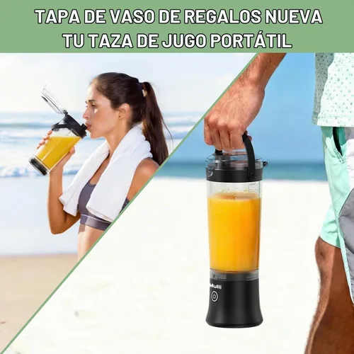 Vista 5 de Mulli Batidora portátil de 17 onzas, vaso exprimidor recargable USB-C, sin BPA