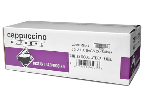 Vista 5 de Cappuccino Supreme Mezcla de capuchino instantáneo de caramelo inglés, 6 x 2 libras