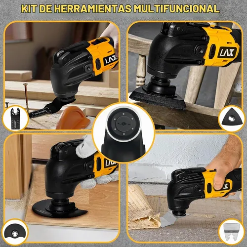 Vista 7 de Multiherramientas oscilantes para batería Dewalt de 20 V, herramienta multiusos de corte y lijado, ángulo de oscilación de 4°, 6 velocidades