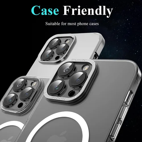 Vista 5 de YWXTW Protector de lente de cámara para iPhone 14 Pro Max/iPhone 14 Pro, [actualización de 5ª generación] Anillo de metal galvanizado Protector