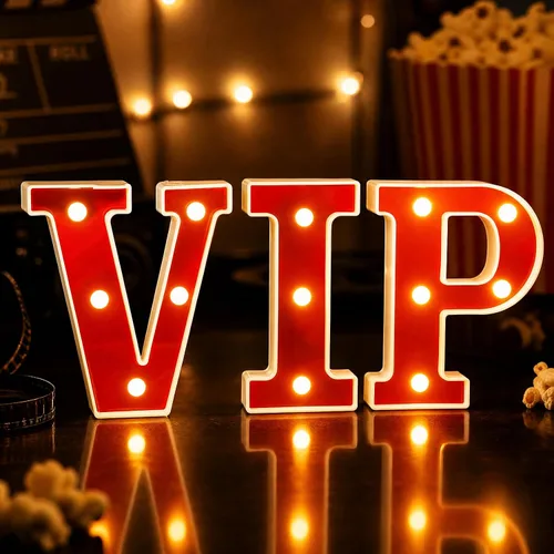 Vista 13 de Aurelema Casino 6.3" Letras de cartel de noche de cine para fiestas, cartel de luz de marquesina alimentado por batería, luces LED de letras