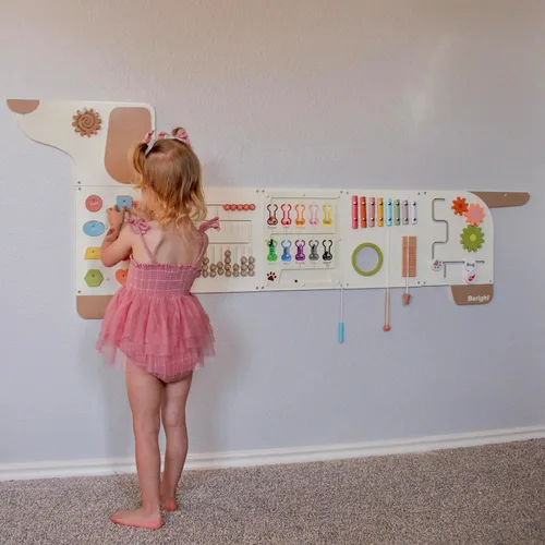 Vista 4 de Beright Paneles de Pared de Actividad para Perros con Tableros Ocupacionales, Juguetes Sensoriales Montessori, Centro de Actividades de Aprendizaje