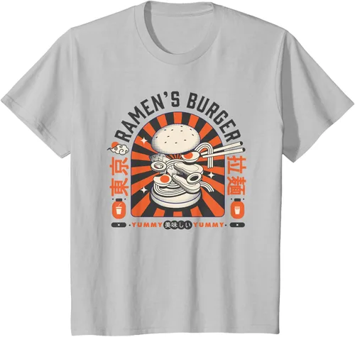Vista 7 de Ramen's Burger Japan Art Anime Ramen Japon Pop Style Vintage Camiseta, gris, S Gris Oscuro