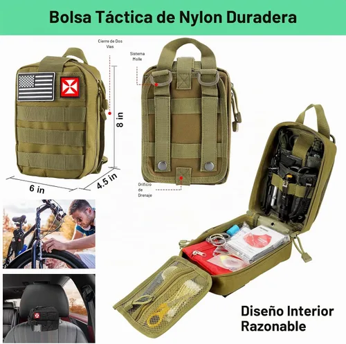 Vista 2 de Survival Kit 256 in 1, First Aid Kit Survival Gear Tools Trauma Kit with Molle Pouch for Outdoor, Camping, Hunting, Hiking, Earthquake, Home