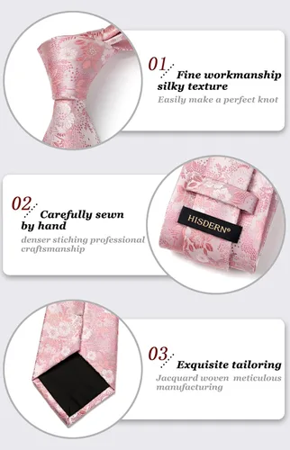 Vista 132 de Corbatas florales tejidas clásicas para hombre, corbata cuadrada de bolsillo, corbatas formales para hombres, boda con pañuelo