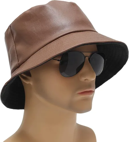 Vista 4 de ZLYC Sombrero unisex de moda para pescadores de piel sintética impermeable