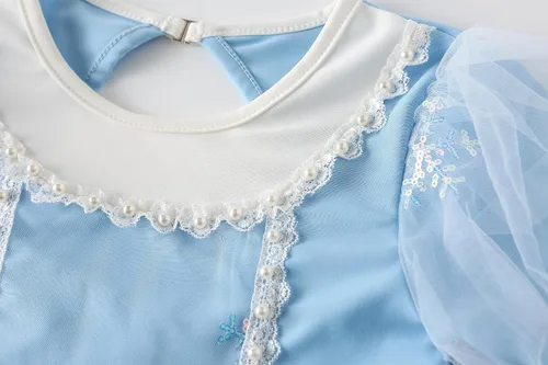 Vista 5 de Nomi&Me Traje de baño para niña pequeña, traje de baño de una pieza, vestido de tutú de sirena de princesa, falda de natación
