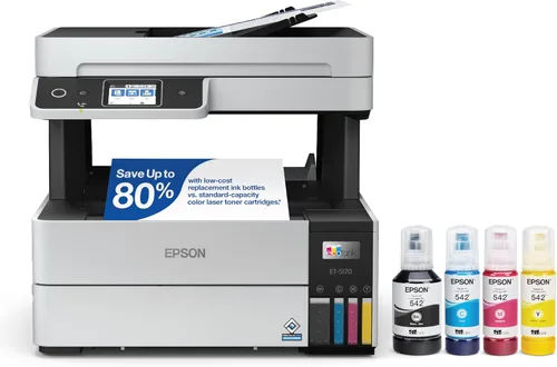 Vista 8 de Epson EcoTank Pro ET-5170 Impresora inalámbrica a color todo en uno Supertank con escáner, copiadora, alimentador automático de documentos para fax