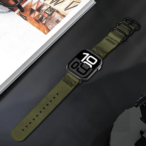 Vista 4 de Youther Correa de nailon compatible con Apple Watch Band de 1.654 in 1.732 in 1.772 in 1.811 in 1.929 in 1.496 in 1.575 in 1.614 in, correa