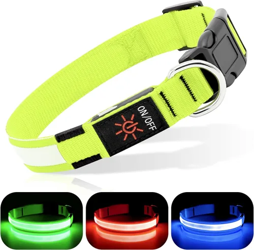Vista 16 de BSEEN Collar para perro con luz LED, recargable, collares reflectantes resistentes al agua para cachorros, con luces navideñas que brillan