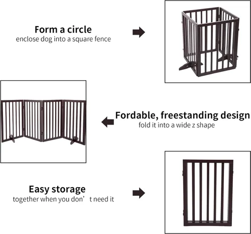 Vista 5 de Puertas plegables independientes para perros para casa, puerta de mascota para perros, puerta independiente para perros para interiores, puerta