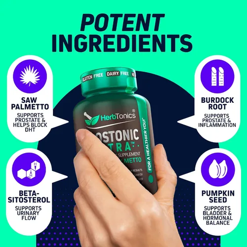Vista 3 de Soporte doble para próstata y cabello para hombres – Saw Palmetto, beta-sitosterol, semillas de calabaza – Promueve la salud urinaria y el bloqueo
