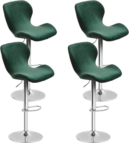 Vista 19 de Paquete de 2 fundas para sillas de bar de altura de mostrador, fundas giratorias de terciopelo para taburetes de bar, fundas elásticas para sillas