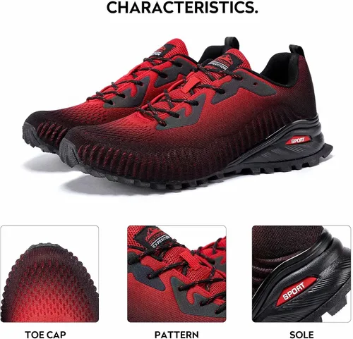 Vista 3 de Kricely Tenis de correr para hombre para caminar senderismo tenis para hombre tenis cruzado tenis al aire libre calzado casual para entrenamiento